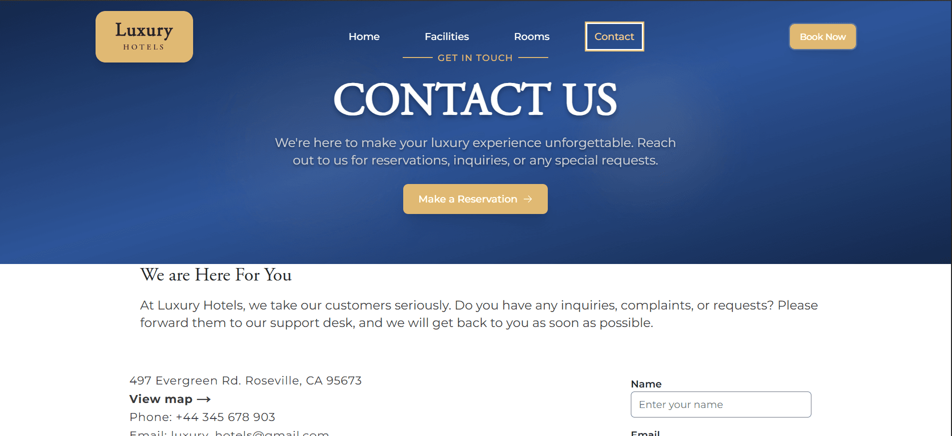 Luxury Hotel Booking System